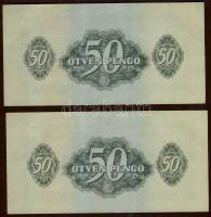 1944. 50P "V.H." (2x) egymásutáni sorszámmal T:I