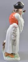 Herendi búsuló juhász, kézzel festett, jelzett, hibátlan, m: 29,5 cm