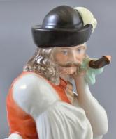 Herendi búsuló juhász, kézzel festett, jelzett, hibátlan, m: 29,5 cm