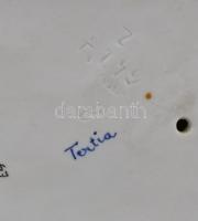 Herendi búsuló juhász, kézzel festett, jelzett, hibátlan, m: 29,5 cm