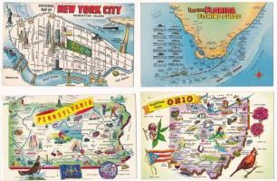 25 db MODERN térképes motívum képeslap / 25 modern map motive postcards