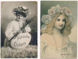 80 db futott képeslap az 1900-1920 közötti időszakból, közte különböző motívumok, zsáner lapok, szép...