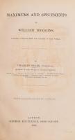 Charles Selby: Maximus and speciments of William Muggins, London, 1846. Routledge. Javított egészvászon kötésben / in restored linen binding.