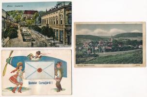 11 db RÉGI történelmi magyar város képeslap vegyes minőségben / 11 pre-1945 historical Hungarian town-view postcards from the Kingdom of Hungary in mixed quality
