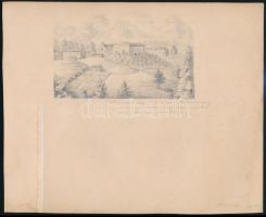 1875 Jelzés nélkül: Pennsylvania, apátság, ceruza, papír, 10×14 cm