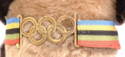 cca 1980 Misa maci, az 1980-as moszkvai olimpia kabalafigurája, plüss figura, jó állapotban, m: 49 c...