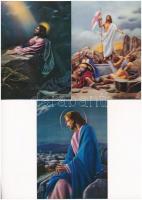 3 db MODERN dimenziós motívum képeslap: Jézus / 3 modern 3D dimensional motive postcards: Jesus