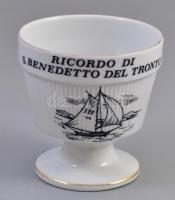 Schirnding Bavaria porcelán kehely Ricordo di S. Benedetto del Tronto. Matricás, jelzett, kis kopással .d:8,5 cm, m: 8 cm
