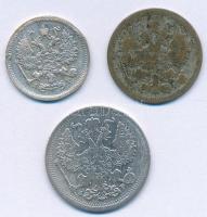 Orosz Birodalom 1901. 10k Ag + 1902. 15k Ag + 1903. 20k Ag T:3,3-
Russian Empire 1901. 10 Kopecks A...