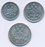 Orosz Birodalom 1906. 10k Ag + 15k Ag + 20k Ag T:2-,3
Russian Empire 1906. 10 Kopecks Ag + 15 Kopec...