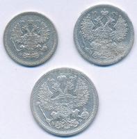 Orosz Birodalom 1907. 10k Ag + 15k Ag + 20k Ag T:2-,3
Russian Empire 1907. 10 Kopecks Ag + 15 Kopec...
