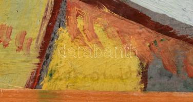 Dobrovits Ferenc (1941-1988): Éjszakai madár. Olaj, farost. Jelezve jobbra lent halványan. Fa keretb...