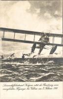 Linienschiffsleutnant Konjovic rettet die Besatzung eines verunglückten Flugzeuges bei Valone am 2. Februar 1916. K.u.K. Kriegsmarine / WWI Austro Hungarian Navy, naval seaplane s: M. Zeno Diemer + K.u.K. V: Vert. Bez. Kmdo