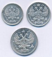 Orosz Birodalom 1916. 10k Ag + 1915. 15k Ag + 1915. 20k Ag T:2,2- ph.
Russian Empire 1916. 10 Kopec...