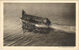 Az ordonánc motoros a Dunán, motorcsónak / Ordonnanz Motorboot auf der Donau. K.u.K. Kriegsmarine / Austro-Hungarian Navy military messenger motorboat (EK)