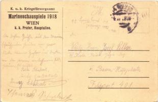 1918 Marine-Schauspiele 1918. 3. Akt. U-Bootangriff auf Hoher See. Ausführung Prof. H. Kautsky u. F....