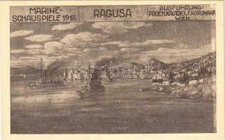 Marine-Schauspiele 1918. Ragusa. Ausführung Prof. H. Kautsky u. F. Rottonara Wien / WWI Austro-Hungarian Navy, K.u.K. Kriegsmarine, mariner theatre play