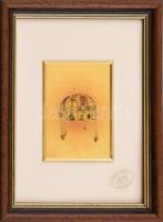 A Szent Korona képe, üvegezett keretben, 13×9 cm, keret: 28×21,5 cm