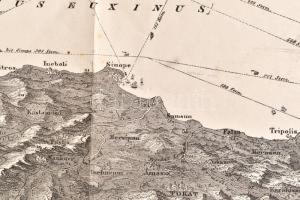 1877 Die Pontus Laender. Reliefkarte der Laender am Schwarzen Meere. Bp., 1877, Grill, német nyelvű ...