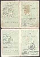 cca 1934 Magyar Királyság által kibocsátott 3 db útlevél, fotóhiánnyal + útlevélből kitépett fotós lapok