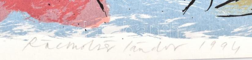 Rácmolnár Sándor (1960): Tükörkép, 1994. Litográfia, papír, jelzett, számozott (19/42). 50×70 cm