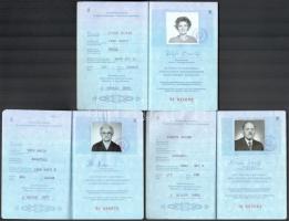 1988-1990 Magyar Népköztársaság által kiállított útlevél, 3 db (közte 2 db valutalappal)