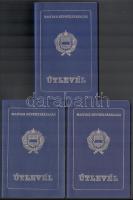 1988-1990 Magyar Népköztársaság által kiállított útlevél, 3 db (közte 2 db valutalappal)