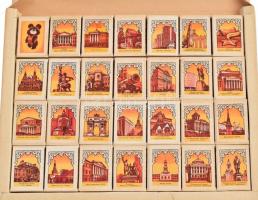 1980 Moszkvai olimpia 28 db-os gyufa ajándék szett, a címkéken a Szovjetunió nevezetességeivel, hián...