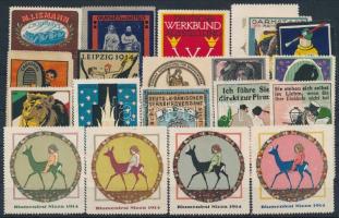 Németország 1908-1914 közötti kiadású 20 db különböző régi levélzáró érdekes grafikával