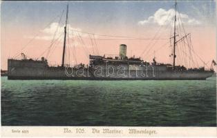 Die Marine: Minenleger. Serie 60/5. No. 105. Ausgabe des Kriegsfürsorgeamtes Wien. Zum Gloria-Viktoria Album / WWI Imperial German Navy (Kaiserliche Marine), minelayer