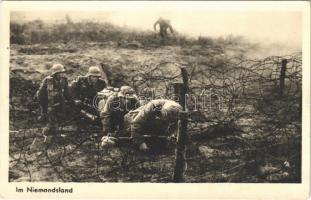 1944 Im Niemandsland. Wehrmacht-Bildserie. Herausgegeben mit dem Einvernehmen des Oberkommandos der Wehrmacht / WWII German military, soldiers in the trenches (EK)