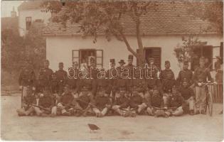 1908 Osztrák-magyar katonák gyakorlaton / Austro-Hungarian K.u.K. military, group of soldiers. photo (EK)