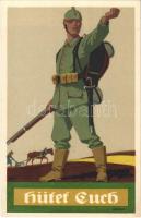 Hütet euch! / WWI German military art postcard. Berger & Röckel Nr. 4440. litho s: W. I.