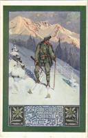 K. K. Landesschützenregiment Trient Nr. 1. / WWI Austro-Hungarian K.u.K. military art postcard, mountain troops, ski patrol. Deutscher Schulverein Karte Nr. 993. s: Fr. Frank (Rb)
