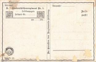 K. K. Landesschützenregiment Trient Nr. 1. / WWI Austro-Hungarian K.u.K. military art postcard, moun...