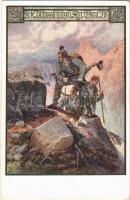 K. K. Landesschützenregiment Trient Nr. 1. Offizielle Kriegskarte / WWI Austro-Hungarian K.u.K. military art postcard, mountain troops (EK)