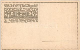 Sieg oder Tod im Alpenrot! K. K. Landesschützenregiment Trient Nr. 1. Offizielle Kriegskarte / WWI A...