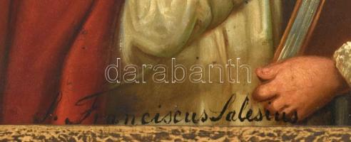 Jelzés nélkül, feltehetően a XIX. sz. első felében működött ismeretlen festő alkotása: Szalézi Szent...