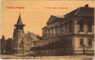 1910 Pápa, Római katolikus iskola, Mihály villa. W.L. (?) 341. (EK)