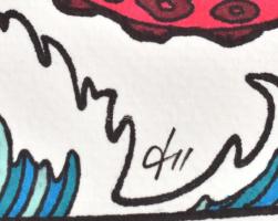 Kun Sarolta (1990-): Vízöntő. Akvarell-tus, papír, jelzett, felcsavarva, 40×50 cm