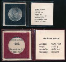 1981. 100Ft Ni "FAO I. - Világélelmezési nap" eredeti fekete műbőr tokban, tanúsítvánnyal ...