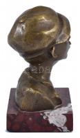 M. Martin jelzéssel: Vagány, bronz szobor, márvány talapzaton, m: 11,5 cm