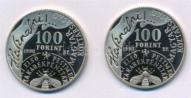 1990. 100Ft alpakka "Fáy András" (2x) T:PP fo., ujjlenyomat