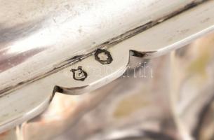 Ezüst (Ag) hólyagos ládika fa betéttel, jelzett, kis elszíneződéssel, kopással, bruttó: 511 g, 19,5x...