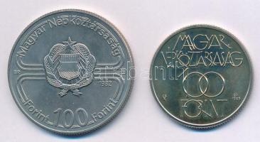 1982. 100Ft Cu-Ni "Labdarúgó világbajnokság 1982" + 1985. 100Ft alpakka "Kulturális F...