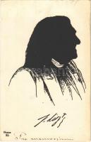 1924 Liszt Ferenc / Franz Liszt. Illumna-Leucht-Postkarten. Silhouette art postcard (EK)