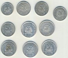 Oroszország/Szocialista Szövetségi Szovjet Köztársaság 1922. 10k Ag (1x), 15k Ag (4x), 20k Ag (5x) T...