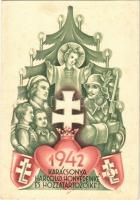 1942 Karácsonya Harcoló honvédeinkké és hozzátartozóiké. Leventeifjúság honvédkarácsonya / WWII Hungarian military art postcard with Christmas greeting s: Légrády S. (fl)