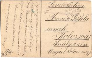 1917 Kézzel rajzolt tábori postai levelezőlap / Feldpostkarte / WWI Austro-Hungarian K.u.K. military...