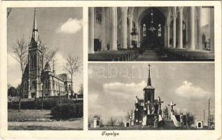 Topolya, Bácstopolya, Backa Topola; templom, kálvária, belső / church interior, calvary (EK)